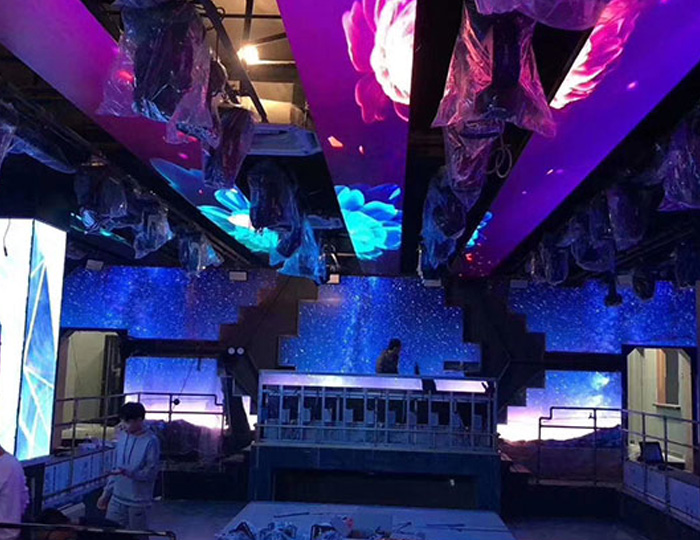 Henan Zhengzhou Indoor P4 and P3.91 LED Transparent Screen Bar Project